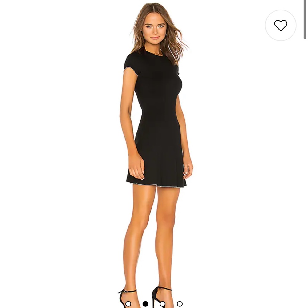 SUPERDOWN: Revolve London Lettuce Trim Dress in Black And White